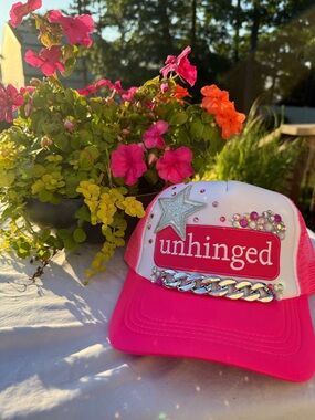 Custom ' Pink Embellished Trucker Hat nwot